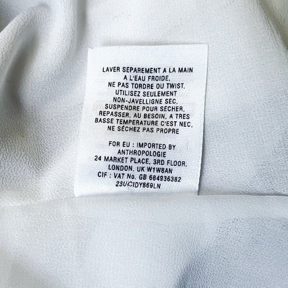 Anthropologie Leifsdottir LEIFNOTES Hi-Lo white Eyelet Gold Beaded Dress, Sz 6 - Picture 14 of 16